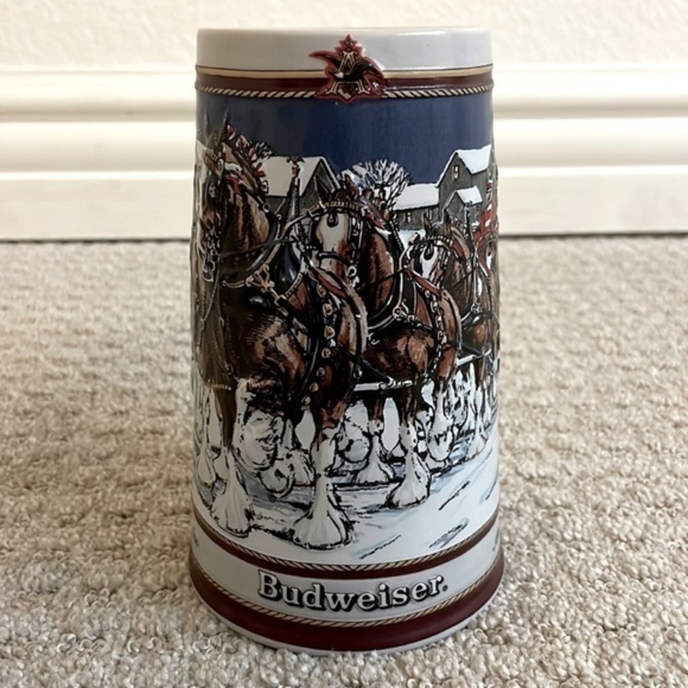 Budweiser Vintage 1989 Holiday Collector’s Beer Stein
